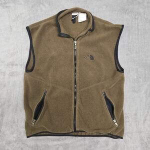 Vintage Y2K 90s North Face Fleece Vest Women's Medium Brown Made In USA